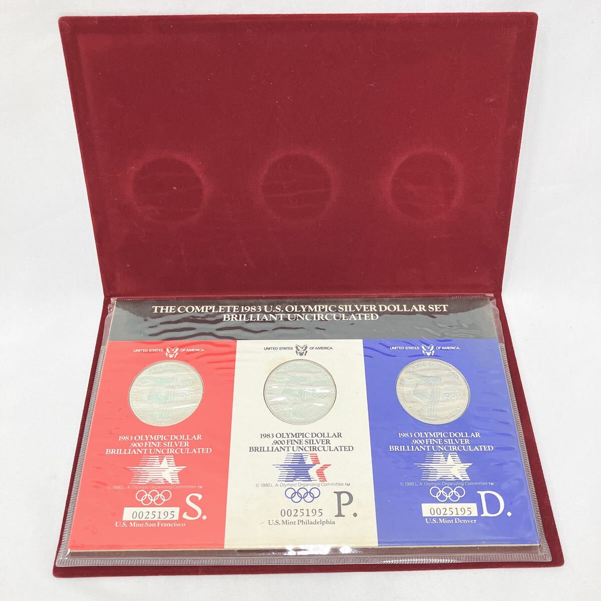 未使用長期保管品　第23回オリンピック競技大会 ロサンゼルス 1984年　アメリカ　1ドル銀貨　3枚セット　R店0907