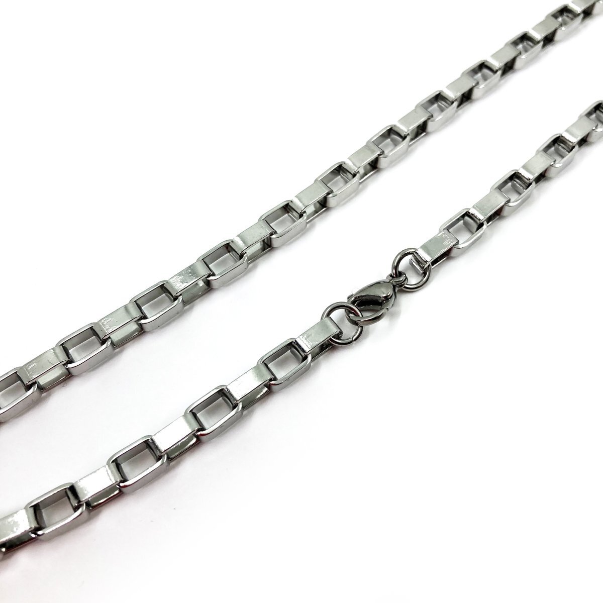 5.3mm width approximately 45cm box chain stainless steel necklace 