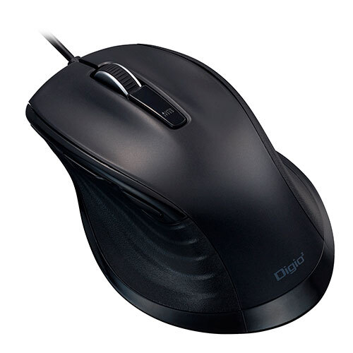  summarize profit Digiote geo F_line wire quiet sound 5 button BlueLED mouse L size black MUS-UKF148BK x [2 piece ] /l