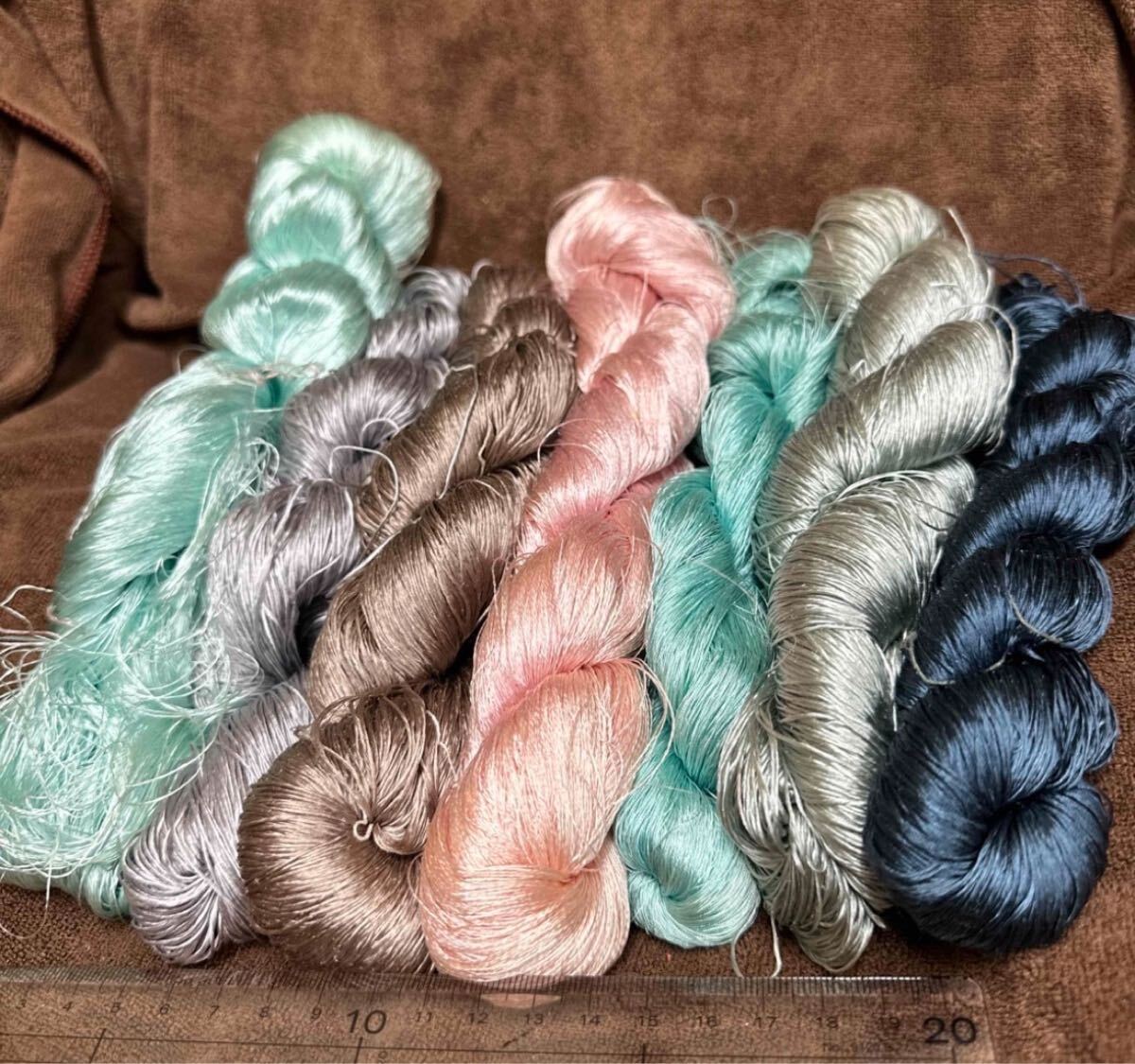 3 絹糸 編み物 西陣の絹糸 西陣織　昭和レトロ　アンティーク　ハンドメイド　糸