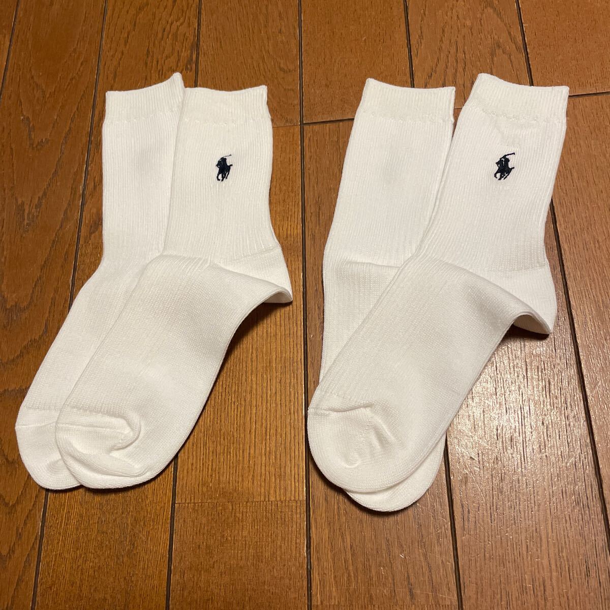 ♪新品！ラルフローレン 靴下18～20センチ2足セット　 まとめて　ロゴなしのためお買い得白ソックス　スクールソックス