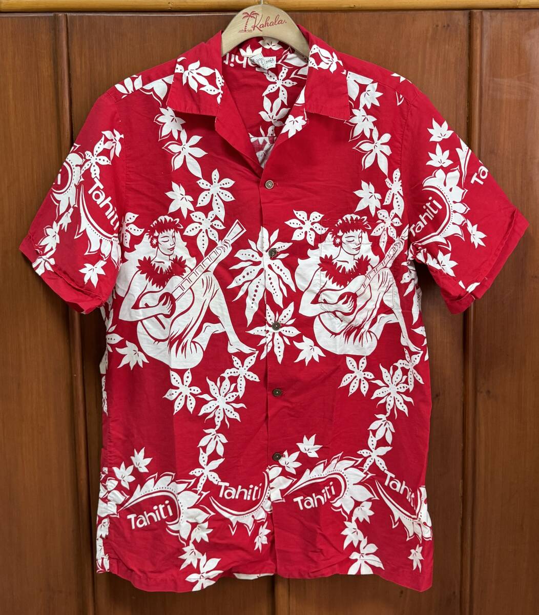1960s Shaheen's Of Honolulu Vintage гавайская рубашка L Tahitian panel 