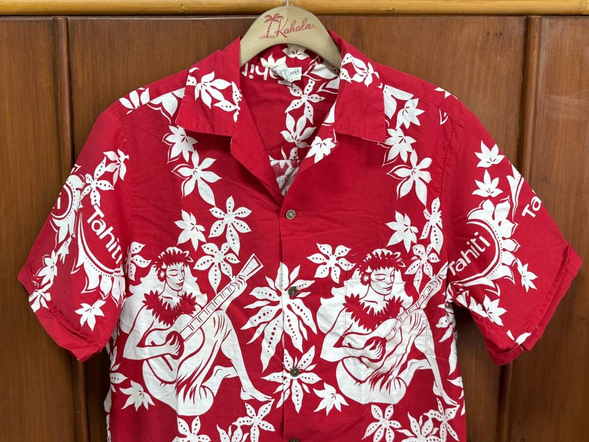 1960s Shaheen's Of Honolulu Vintage гавайская рубашка L Tahitian panel 
