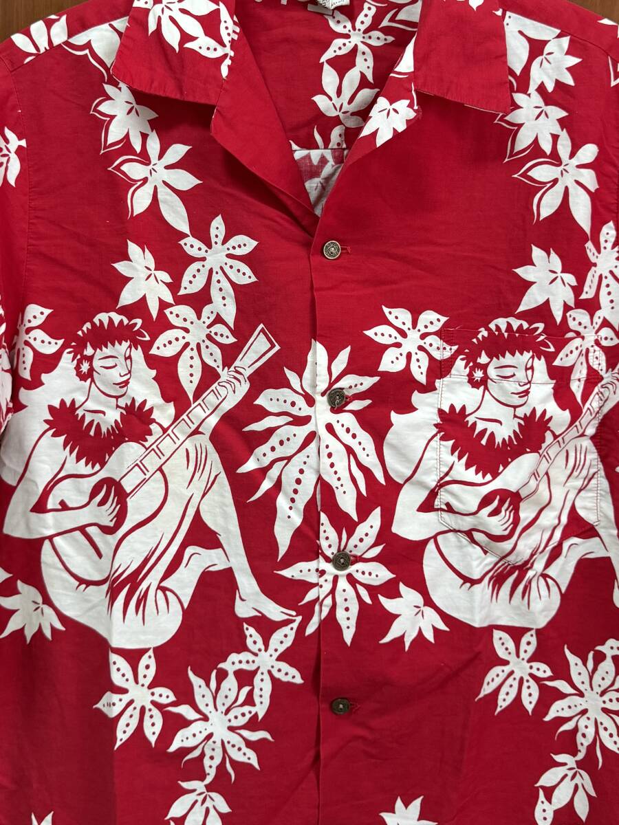 1960s Shaheen's Of Honolulu Vintage гавайская рубашка L Tahitian panel 