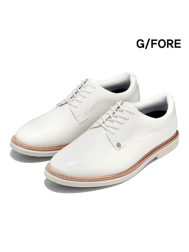 3.2万★美品 名作 防水レザー使用 G FORE ガリバンターシリーズ Seasonal Gallivanter 27.5cm ホワイト系 メンズゴルフシューズ