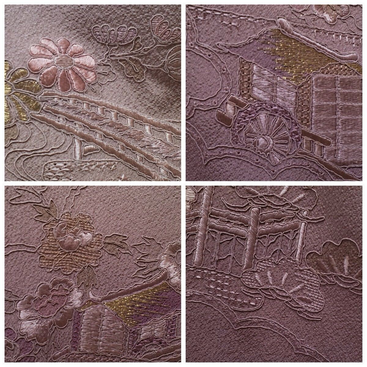 Club藤☆汕頭刺繍 訪問着 草花模様 式事 パールトン加工済(3340 Club藤☆汕頭刺繍 訪問着 草花模様 式事 パールトン加工済(3340