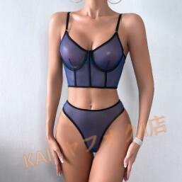 新品☆超セクシー 誘惑インナーウエアレディース 20代30代40代 著心地抜群　sexy 2點(diǎn)セット 　ブルー