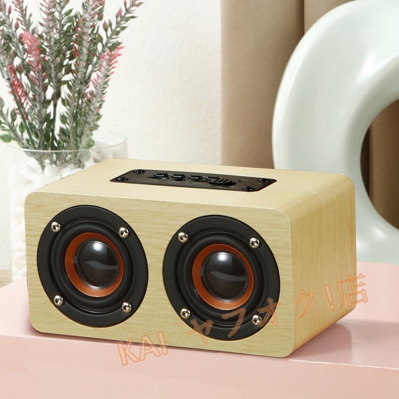  new goods *2 color the lowest price Bluetooth speaker wireless speaker dual speaker 3D woofer retro wooden light 