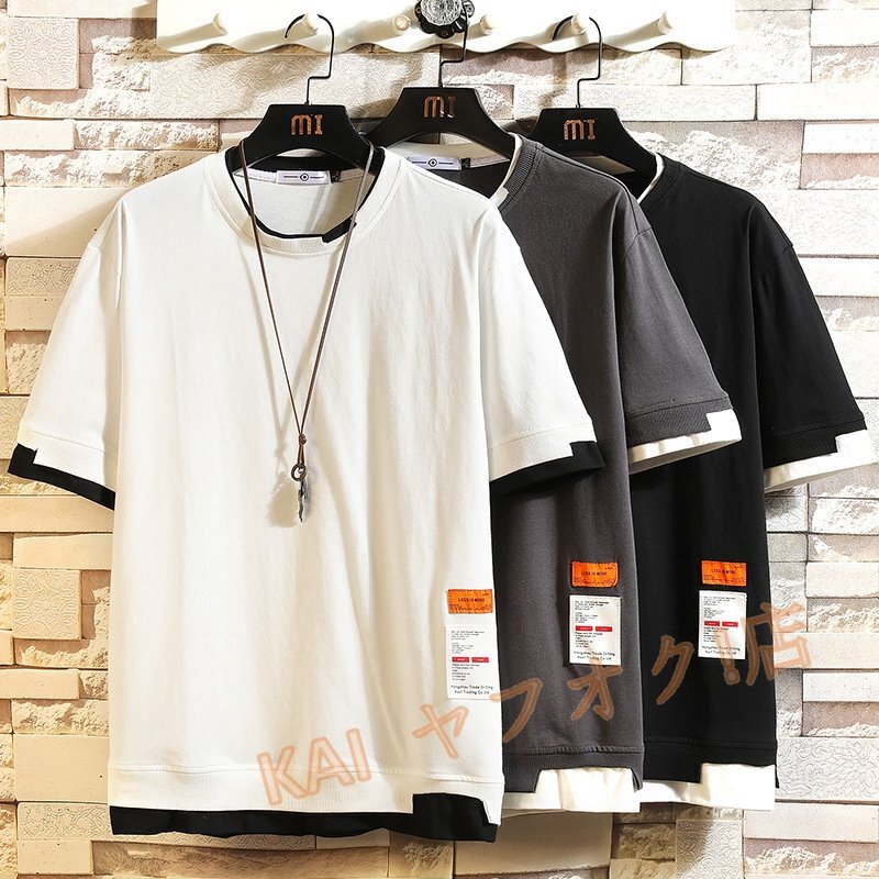  new goods * summer thing men's short sleeves T-shirt cut and sewn t shirt ound-necked short sleeves inner piling put on manner ventilation commuting man casual gray 