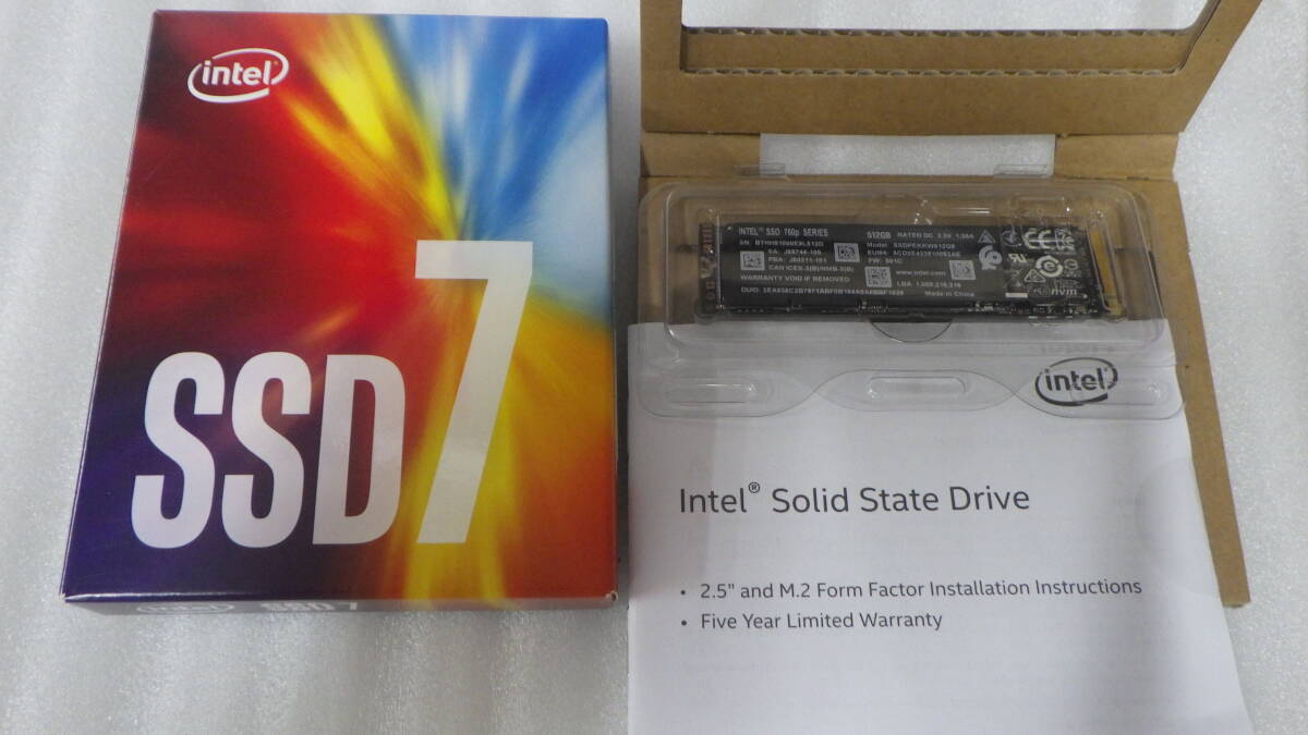 #INTEL#PCIe NVMe 3.0 x4/512GB M.2 SSD#SSD 760p SSDPEKKW512G8XT# used # * prompt decision *