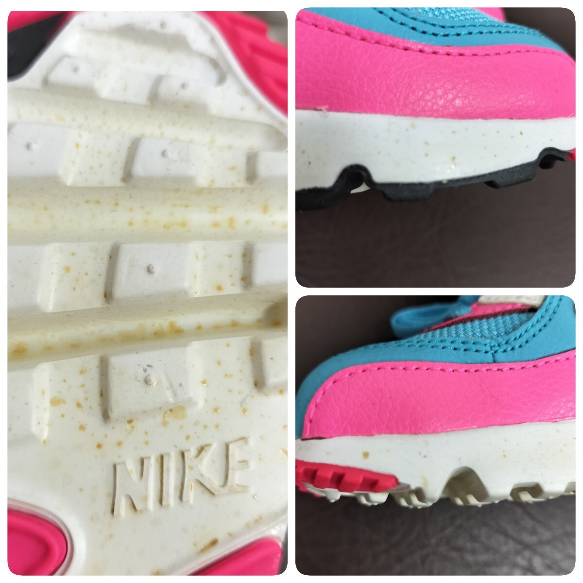 [ unused storage goods ]NIKE AIR MAX 90 LTR GS/12cm gamma blu/pink.b-wht-blk 833376-400 Nike sneakers air max baby shoes 