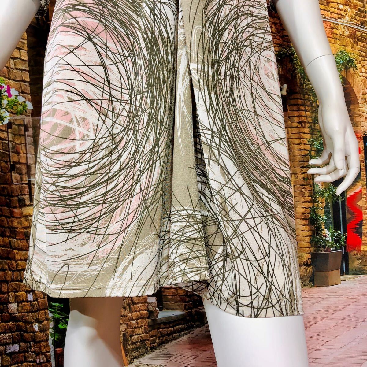 EGERIE シルバーベージュ ピンクデザインワンピース 単品　XS T1 カシュクール _画像5