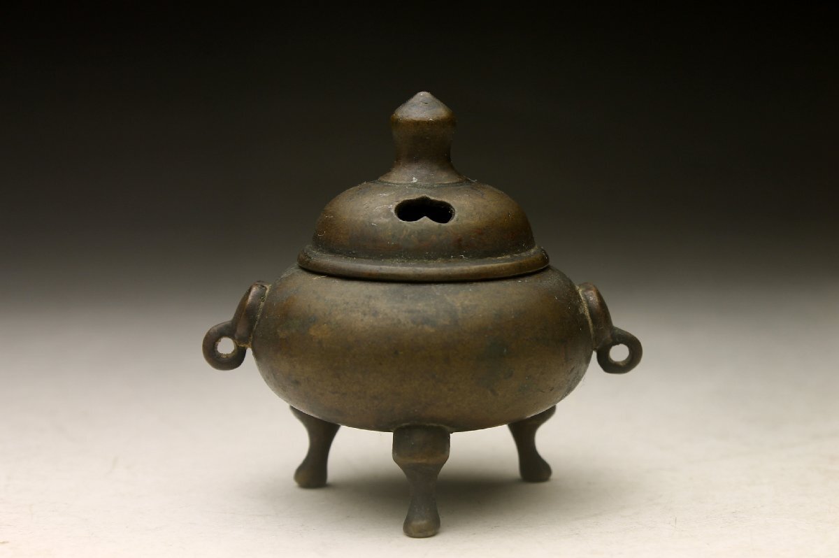 余韻】 時代物 江戸期 小香炉☆古銅 骨董品＜同梱可＞
