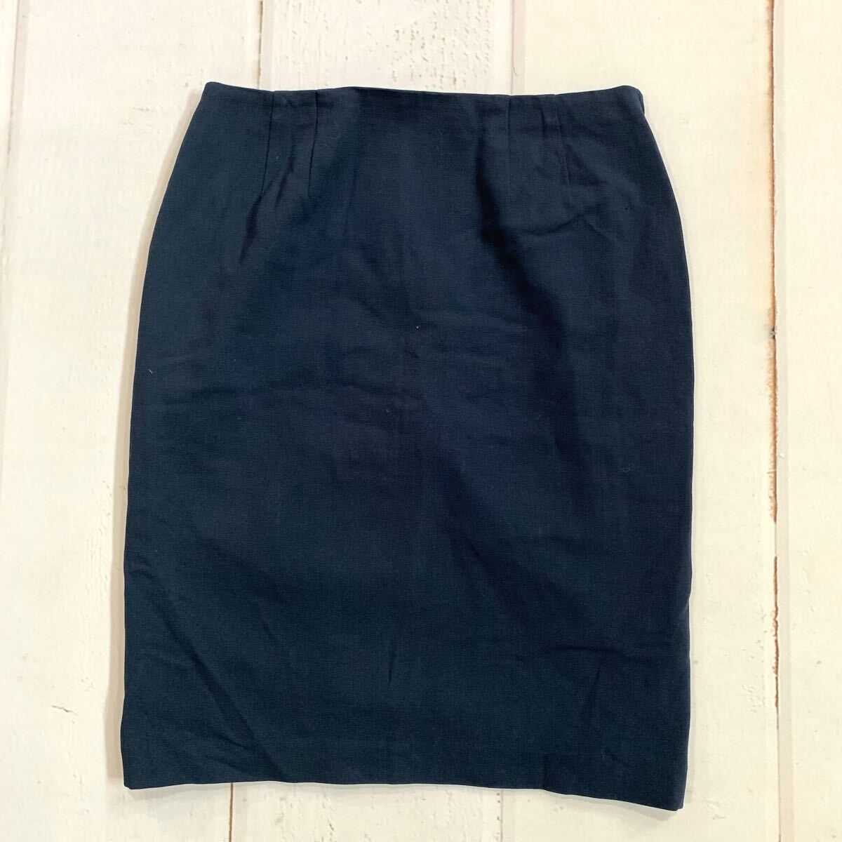 A ▼ 都会のカジュアルウェア '日本製' Leilian レリアン WOOL100% ひざ丈 タイトスカート size:13 レディース 婦人服 ボトムス