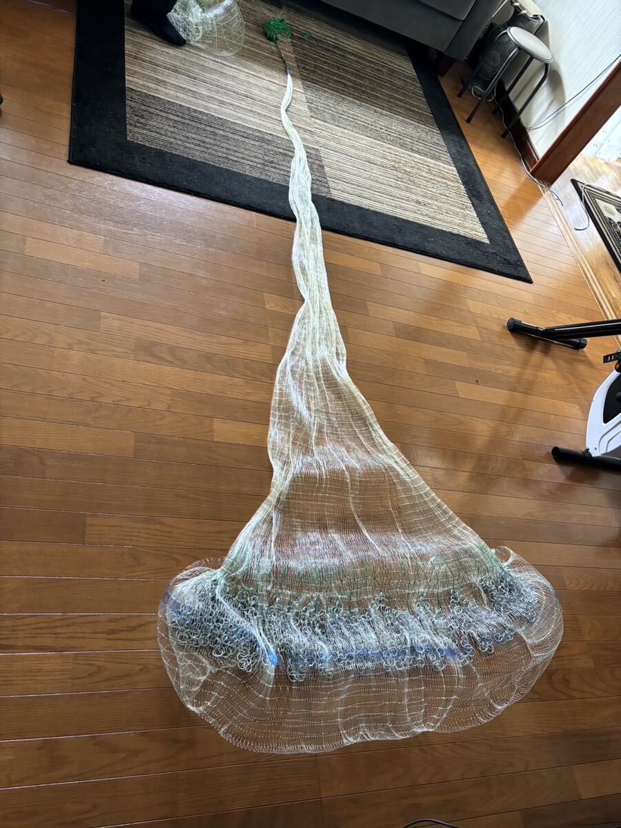 漁網 簡単 スローハンド 強力 ナイロン メッシュシンカー 網 フィッシング 釣り 魚 アウトドア 海　3メートル　3KG 新品。