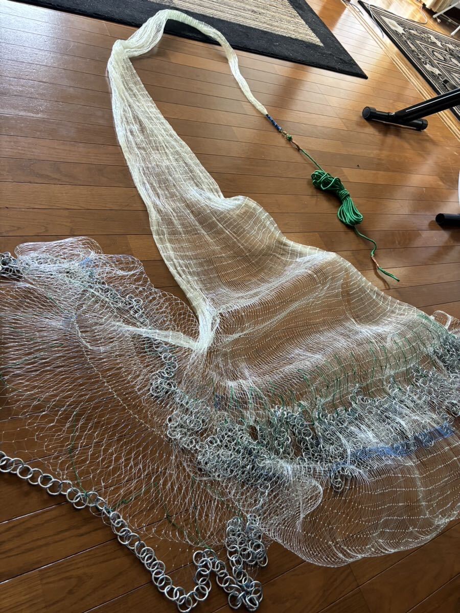 漁網 簡単 スローハンド 強力 ナイロン メッシュシンカー 網 フィッシング 釣り 魚 アウトドア 海　4メートル　4KG 新品。