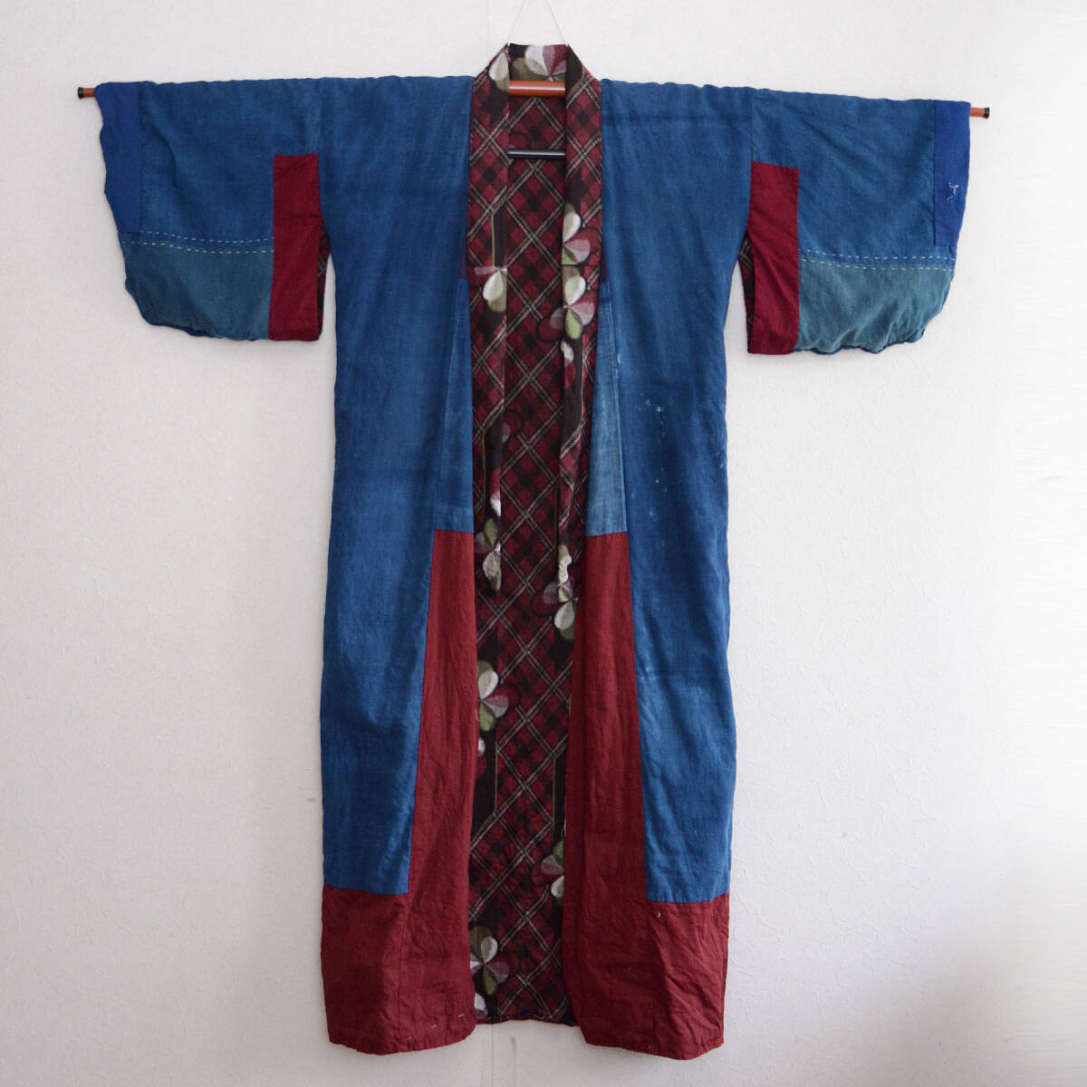  кимоно дерево хлопок индиго . Japan Vintage low b б/у одежда старый ткань Ремейк-материал Showa Retro Kimono Robe Women Long Japanese Fabric Vintage Indigo