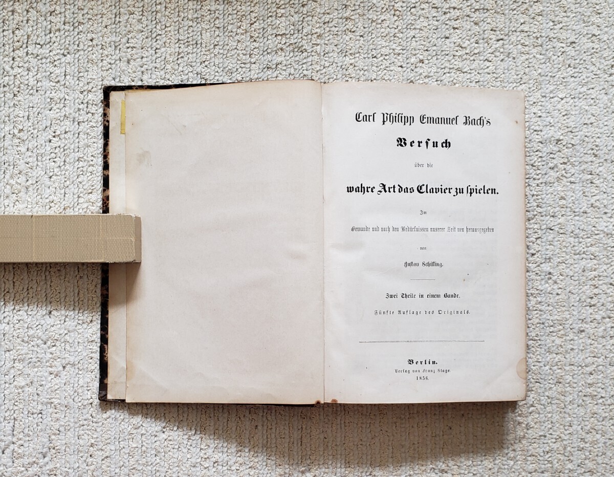 1856年 カール・フィリップ・エマヌエル・バッハ『正しい 1856年 カール・フィリップ・エマヌエル・バッハ『正しい