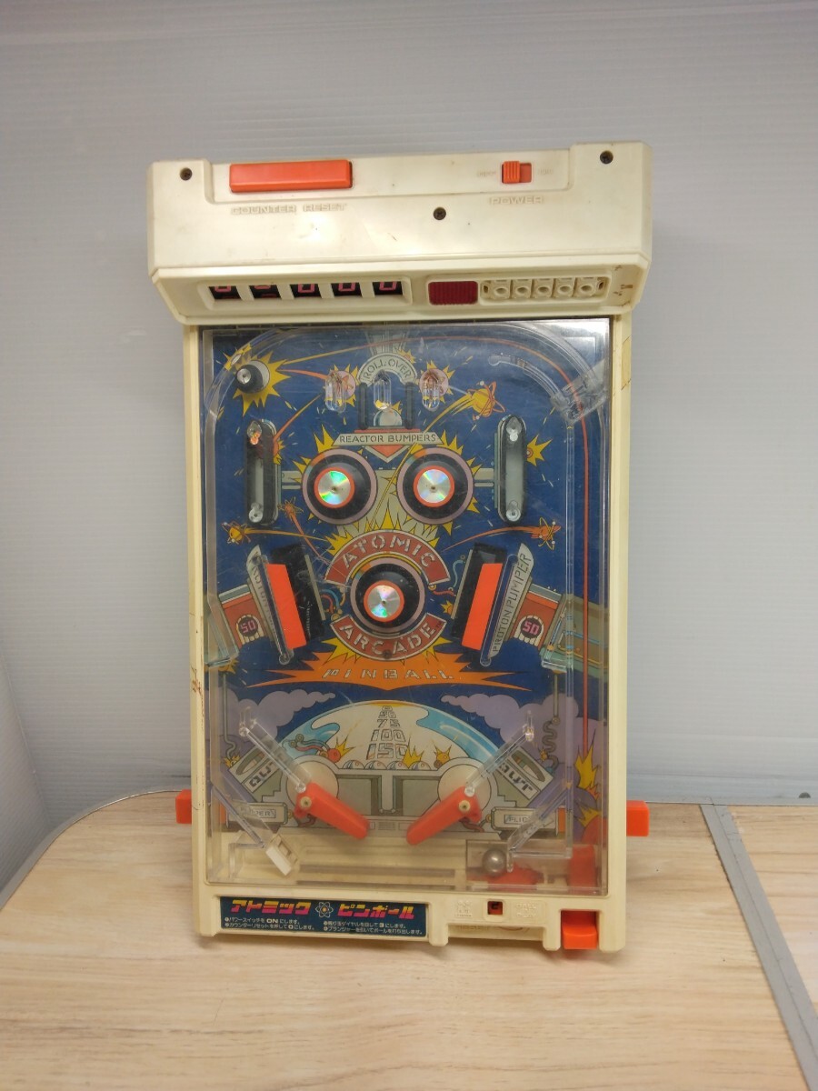 ジャンク　当時物　トミー ヴィンテージ レトロ ゲーム　エレクトロニクスゲーム TOMY ATOMIC PINBALL アトミックピンボール おもちゃ　