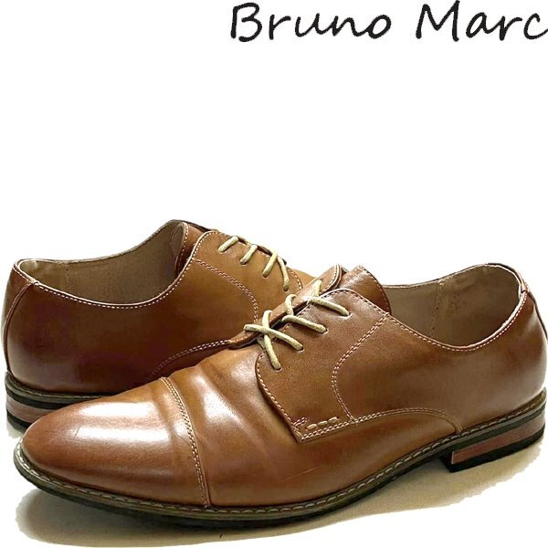 1点物◆ブルーノマークBruno Marc茶革靴レザーシューズ古着メンズ28.5レディースOKアメカジ90sストリート中古ブランド373491_画像1