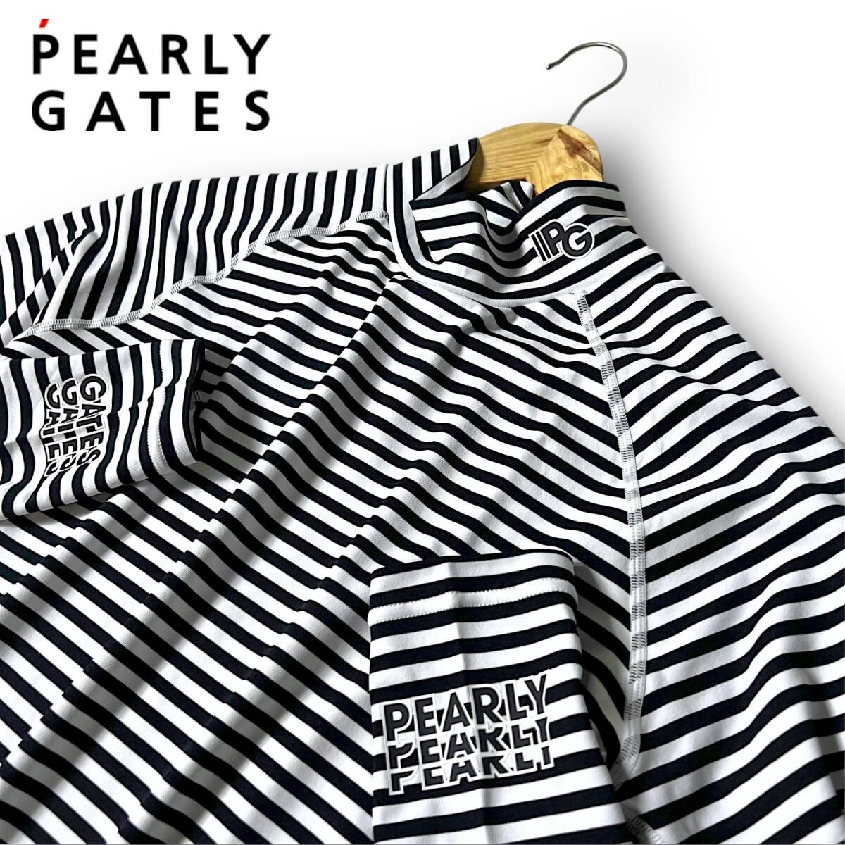 新品 PEARLY GATES パーリーゲイツ BEATRIX 吸汗速乾 抗菌防臭 ストレッチ ハイネック モックネック 長袖シャツ 4 M 人気モデル ◆B4258