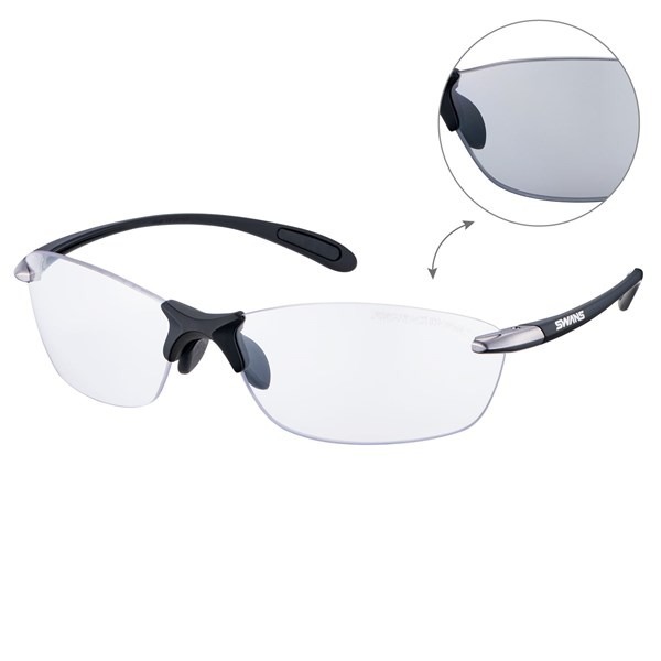 サングラス SWANS Airless-Leaf fit SALF-0066 MBK 調光クリア to スモーク 大人用 山本光学