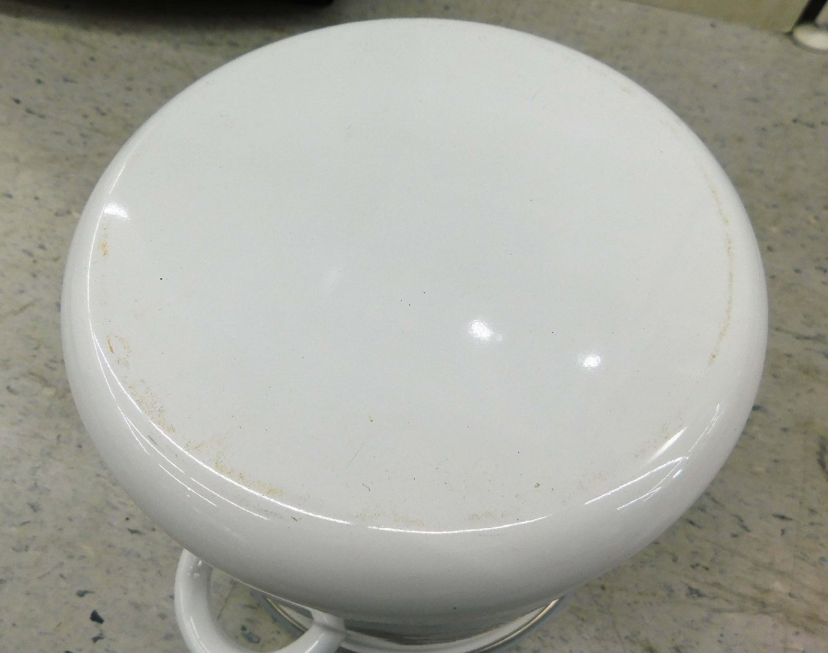 ホーロー缶　昭和レトロ　丸型　花柄　直徑約19cm　中古品　