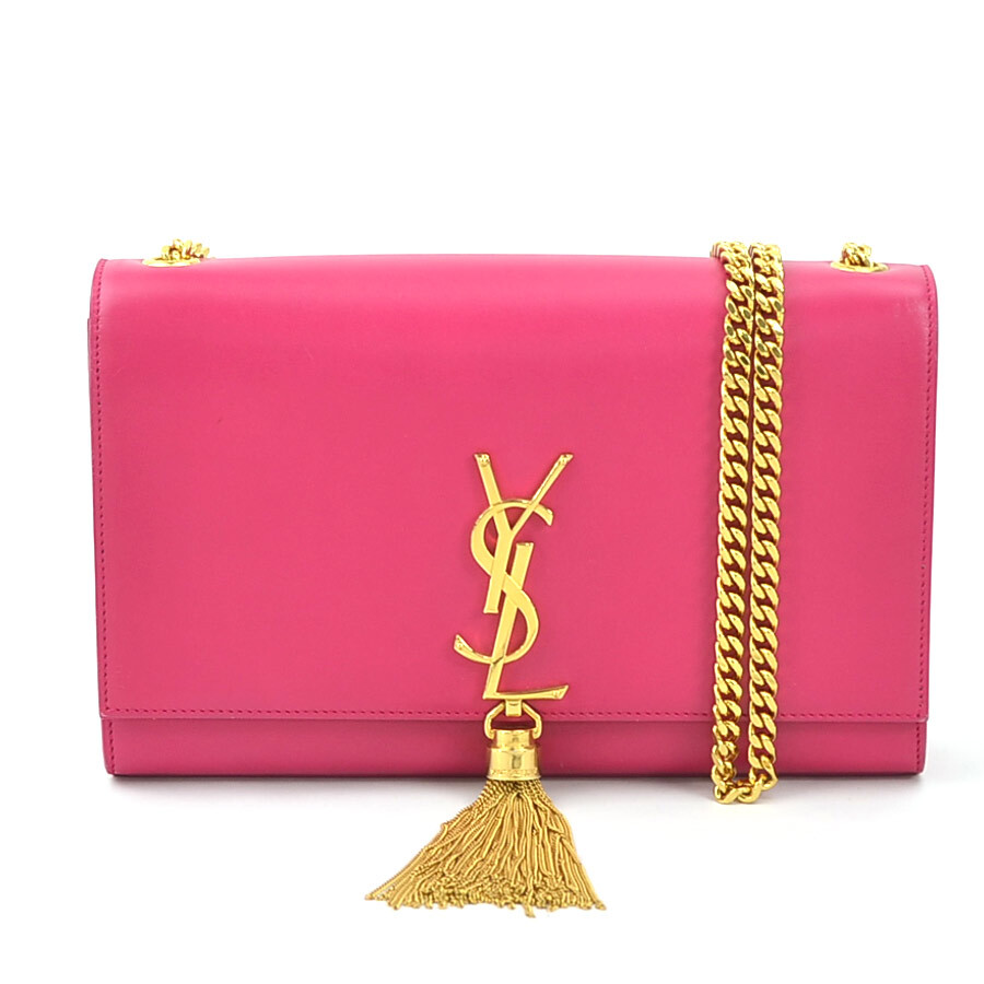サンローラン レザーYSLショルダーバッグ ダークピンク サンローラン SAINT LAURENT ショルダーバッグ レザー ピンク 99978g