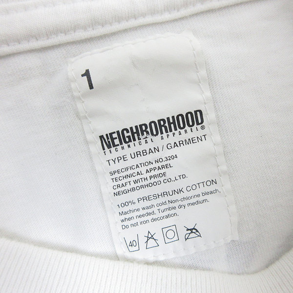 Q■ネイバーフッド/neighborhood 3/4袖丈 プリントTシャツ■黒【 1 】MENS/3【中古】