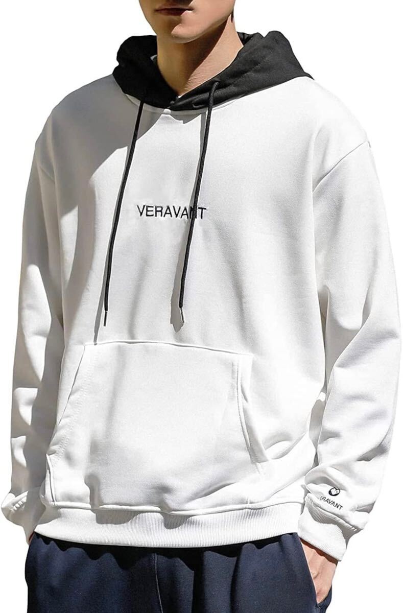 【未使用】VERAVANT パーカー メンズ 白XL プルオーバー 春秋服 長袖