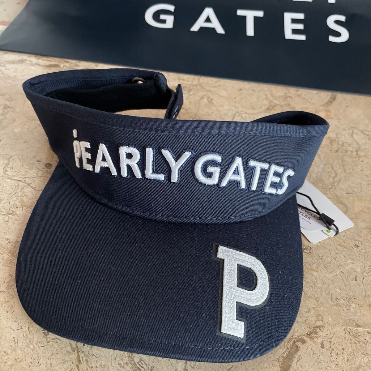 新品　パーリーゲイツ　PEARLY GATES サンバイザー　キャップ　帽子　★紺
