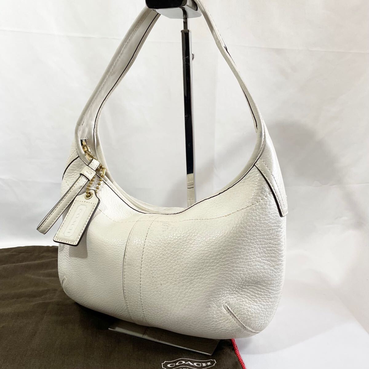 正規品 COACH コーチ ハンドバッグ 白 ホワイト 革 レザー 保存 正規品 COACH コーチ ハンドバッグ 白 ホワイト 革 レザー 保存