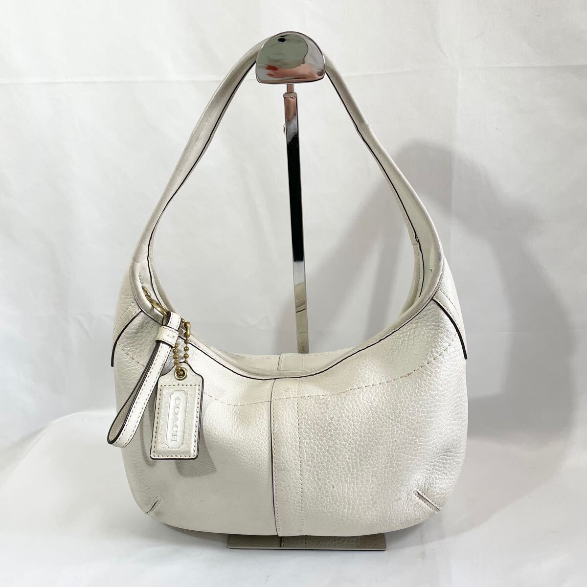 正規品 COACH コーチ ハンドバッグ 白 ホワイト 革 レザー 保存 正規品 COACH コーチ ハンドバッグ 白 ホワイト 革 レザー 保存
