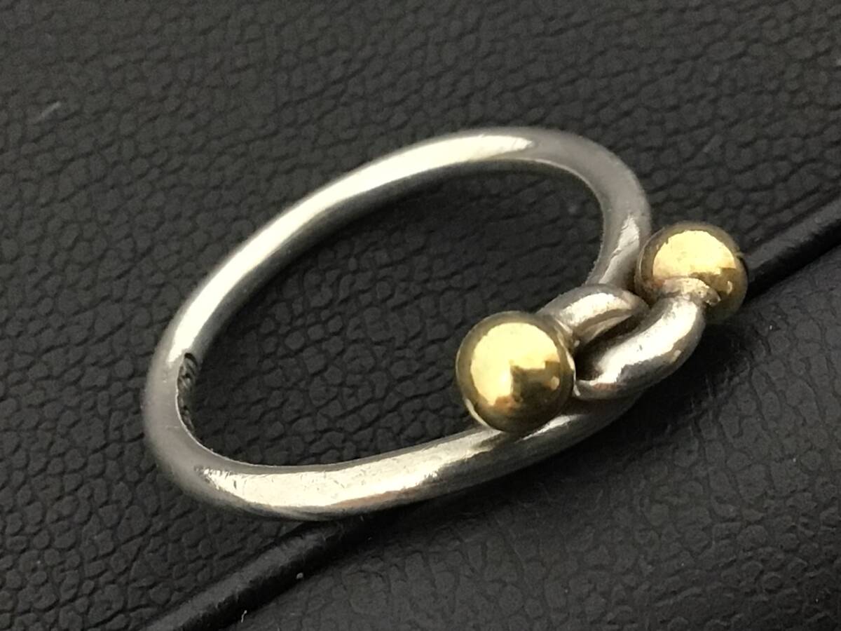 TIFFANY&Co. ティファニー ラブノット リング K18 750 SV925 刻印 2.6g 約14号