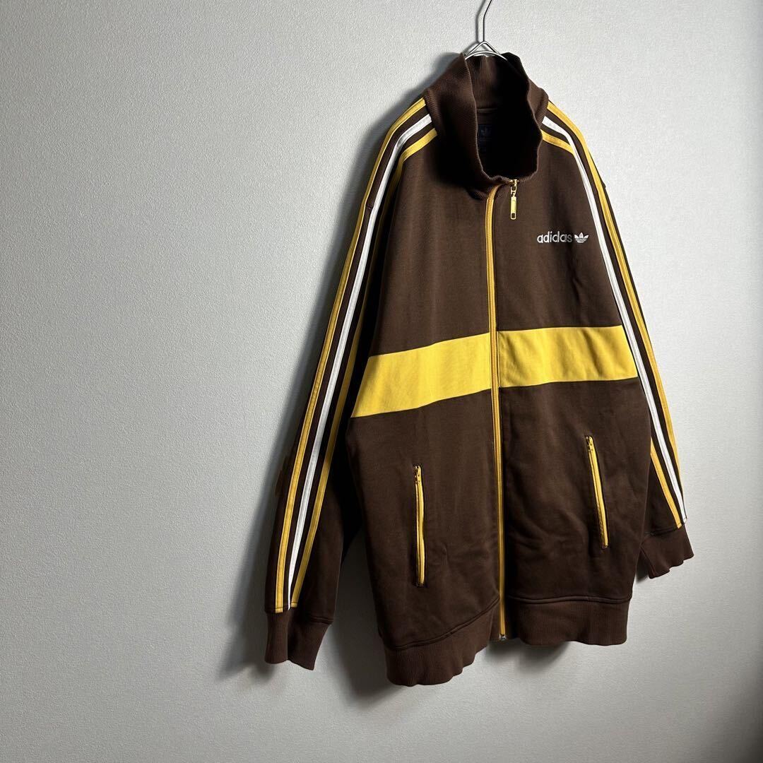 松村北斗着用】ビッグサイズ adidas トラックジャケットXL 茶黄 松村北斗着用】ビッグサイズ adidas トラックジャケットXL 茶黄