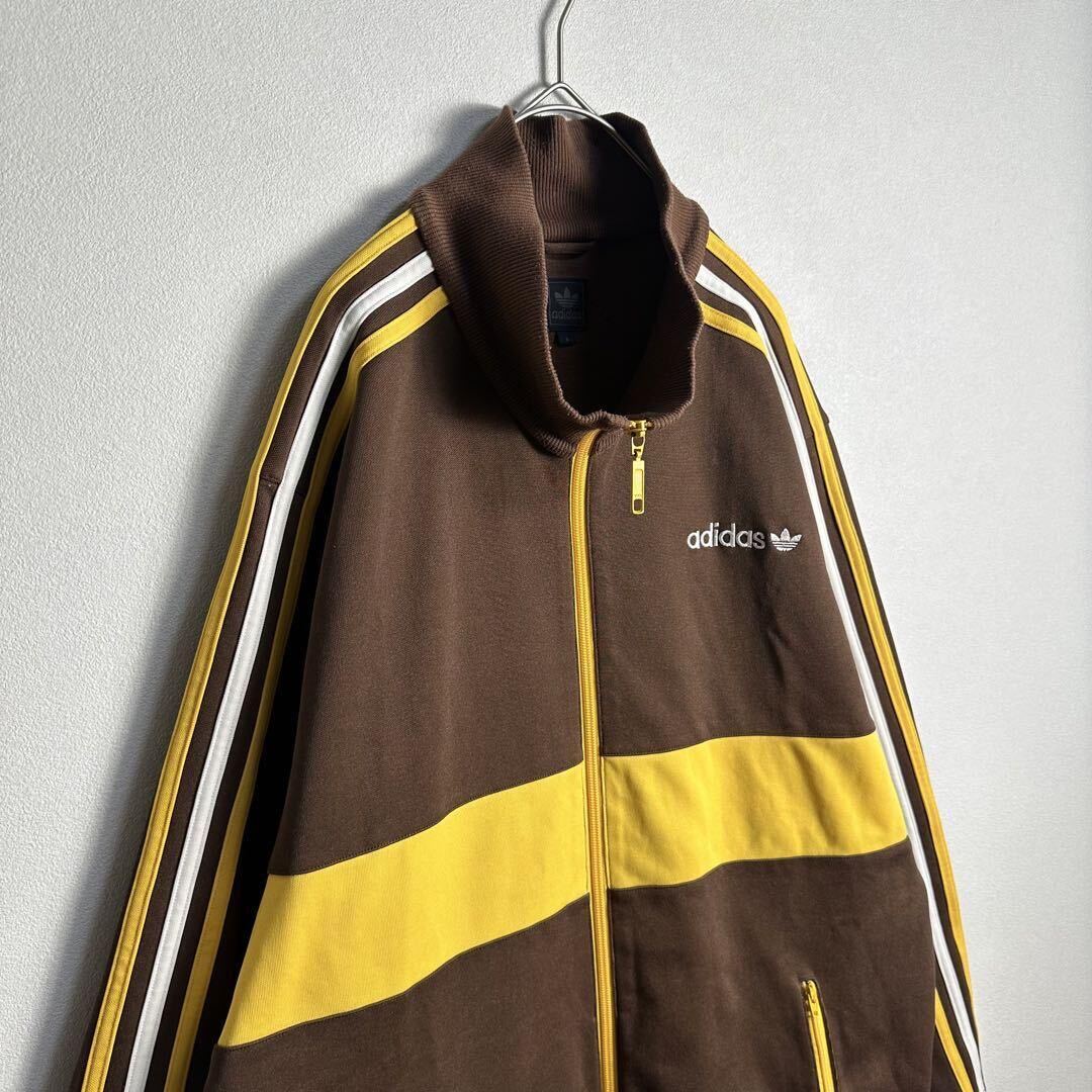 松村北斗着用】ビッグサイズ adidas トラックジャケットXL 茶黄 松村北斗着用】ビッグサイズ adidas トラックジャケットXL 茶黄