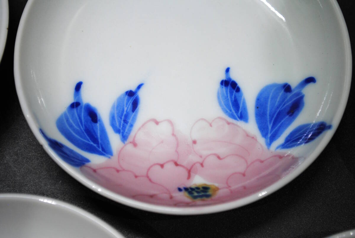 【売切り屋】源六焼 小皿 10枚 牡丹図 佐賀 嬉野 旧家蔵出 /平皿 料亭 懐石 日本料理 会席 割烹 和食器 古伊万里色絵 有田焼_画像5