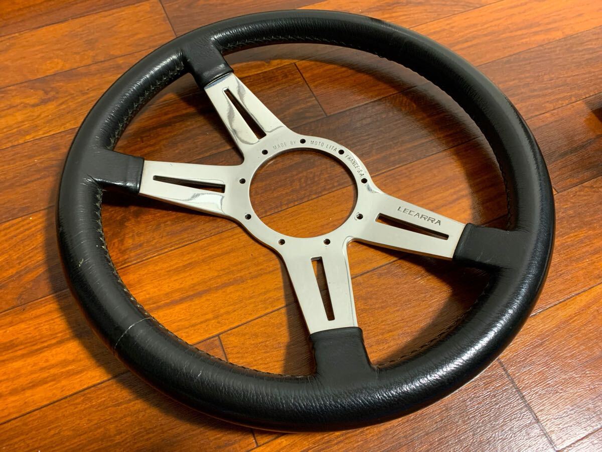 レカラ ステアリング 36cm Lecarra ローライダー usdm ローコン vw ハンドル ビレット アルミ 旧車　ムーンアイズ ホットロッド 黒