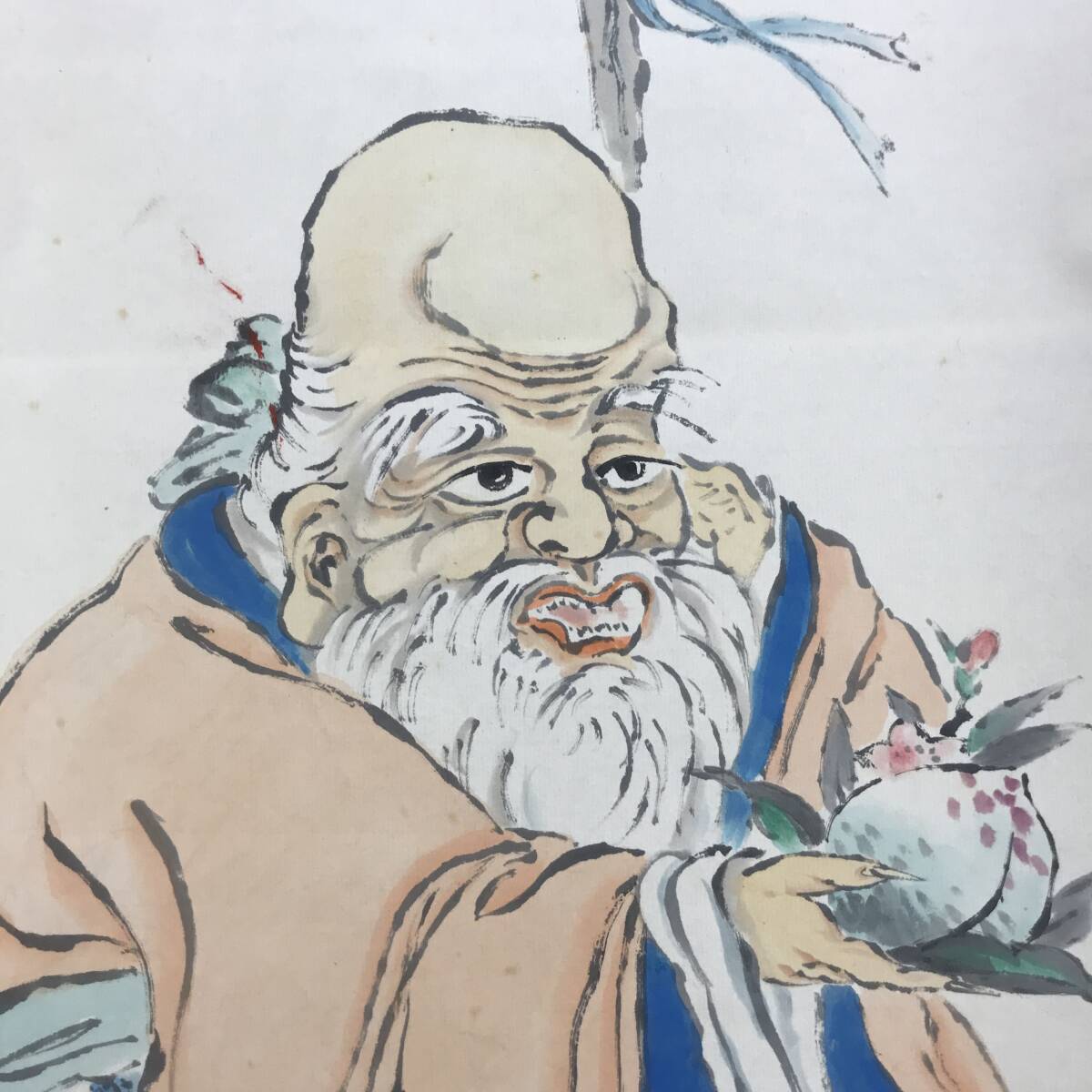 真作/藤井延年/寿老人図/人物図/祝掛軸/掛軸☆宝船☆AH-512 真作/藤井延年/寿老人図/人物図/祝掛軸/掛軸☆宝船☆AH-