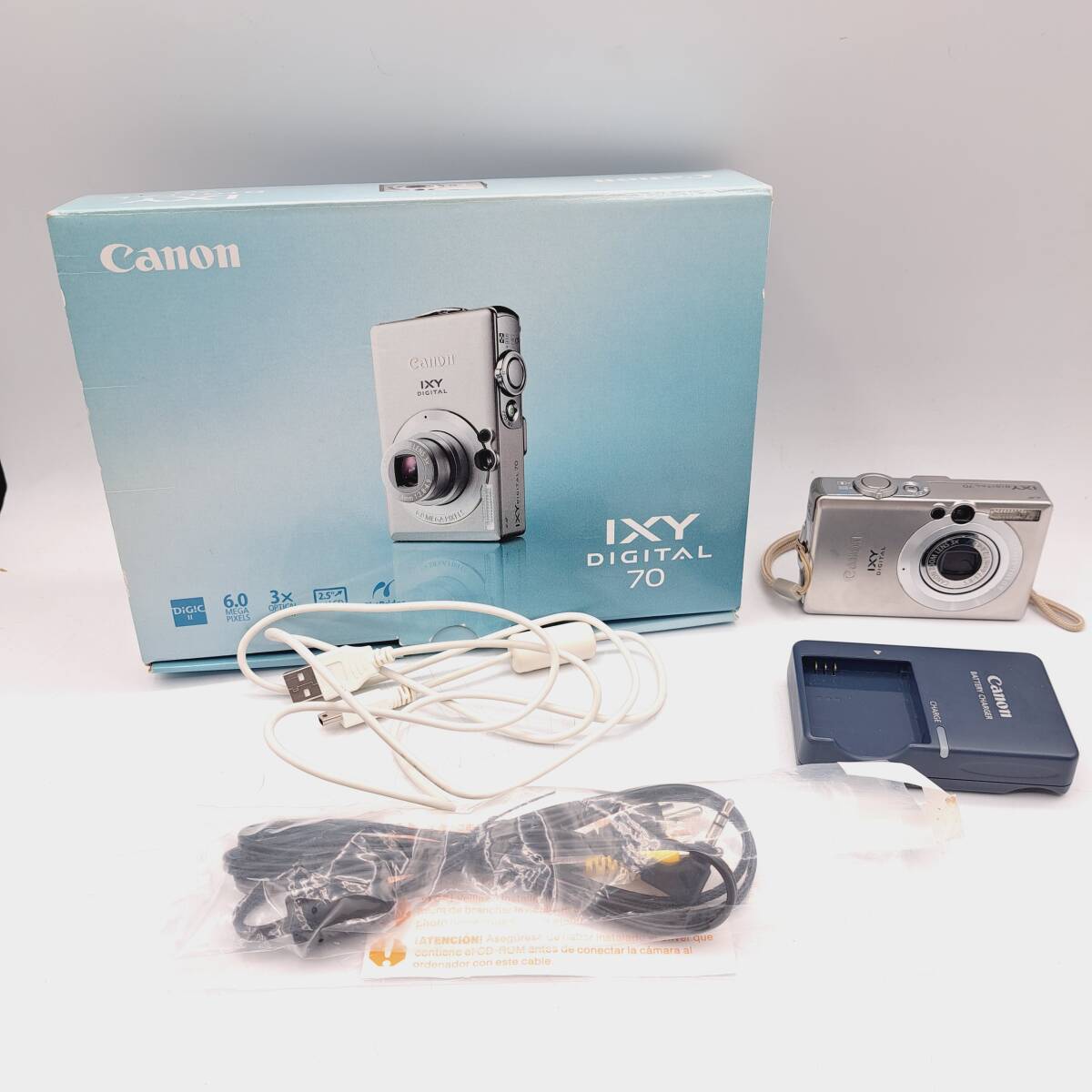 N38757● Canon キャノン デジタルカメラ IXY DIGITAL 70 箱付き Windows Mac デジカメ 稼働品 コンパクトカメラ イクシーデジタル