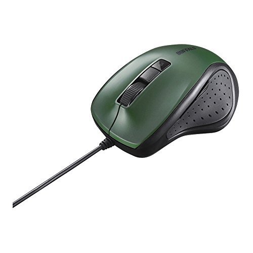 [ article limit ] BlueLED wire 5 button mouse quiet sound BSMBU308GR BUFFALO green 