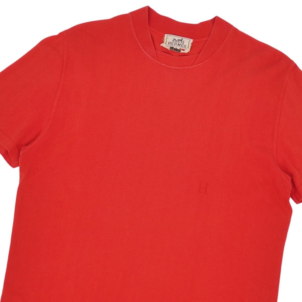 美品 エルメス HERMES Tシャツ カットソー 半袖 ショートスリーブ Hロゴ トップス メンズ S レッド cf09oo-rm05f11695