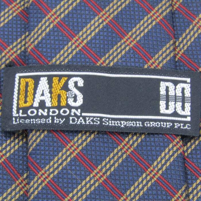ダックス ブランド ネクタイ チェック柄 シルク PO メンズ ネイビー DAKS