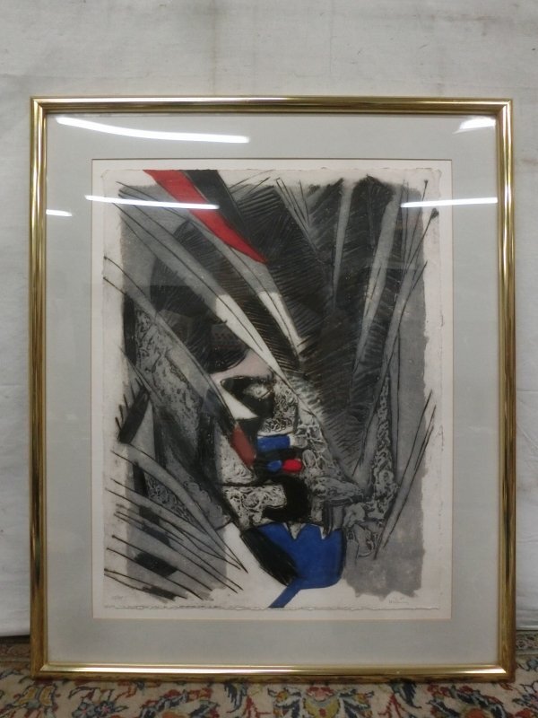 E2587 Serge Helenon 版画 エンボス 額装 28/95