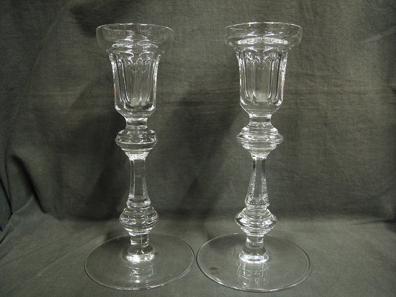 A1669 ウォーターフォード クリスタルガラス キャンドルスタンド一対