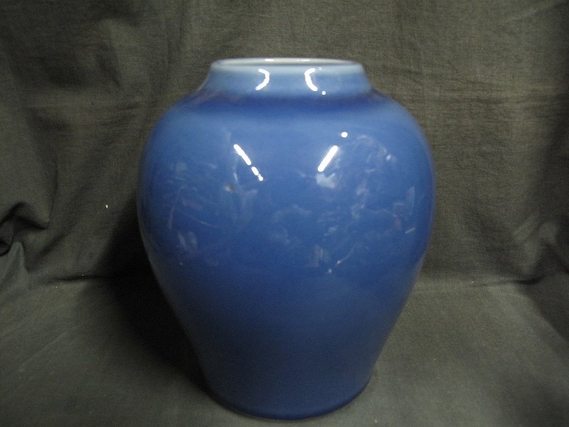 A1851 近藤悠三 在銘 瑠璃釉 壷 箱なし