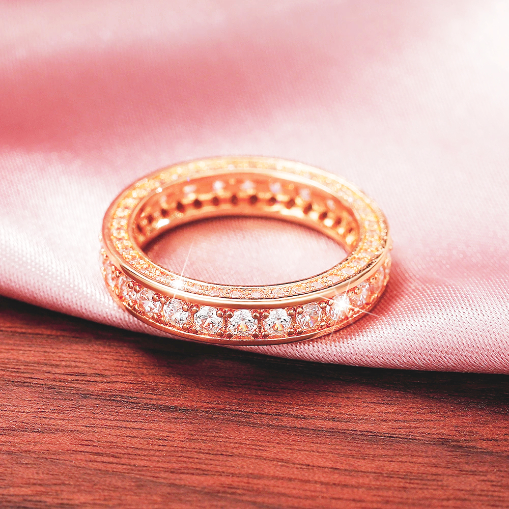 18K仕上 フルエタニティ ジルコニア ローズゴールド リング 指輪 レディース_画像2