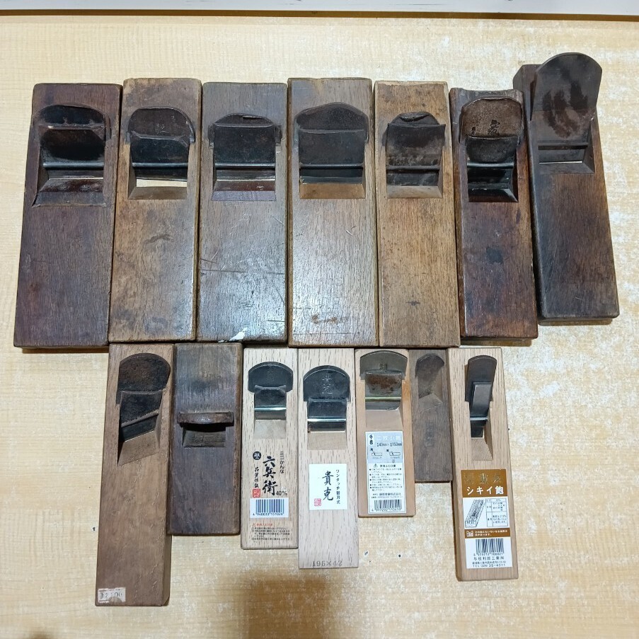 ◯ 鉋 カンナ かんな 在銘 銘あり 刻印あり 多数 大工道具 工具 セット おまとめ 14点