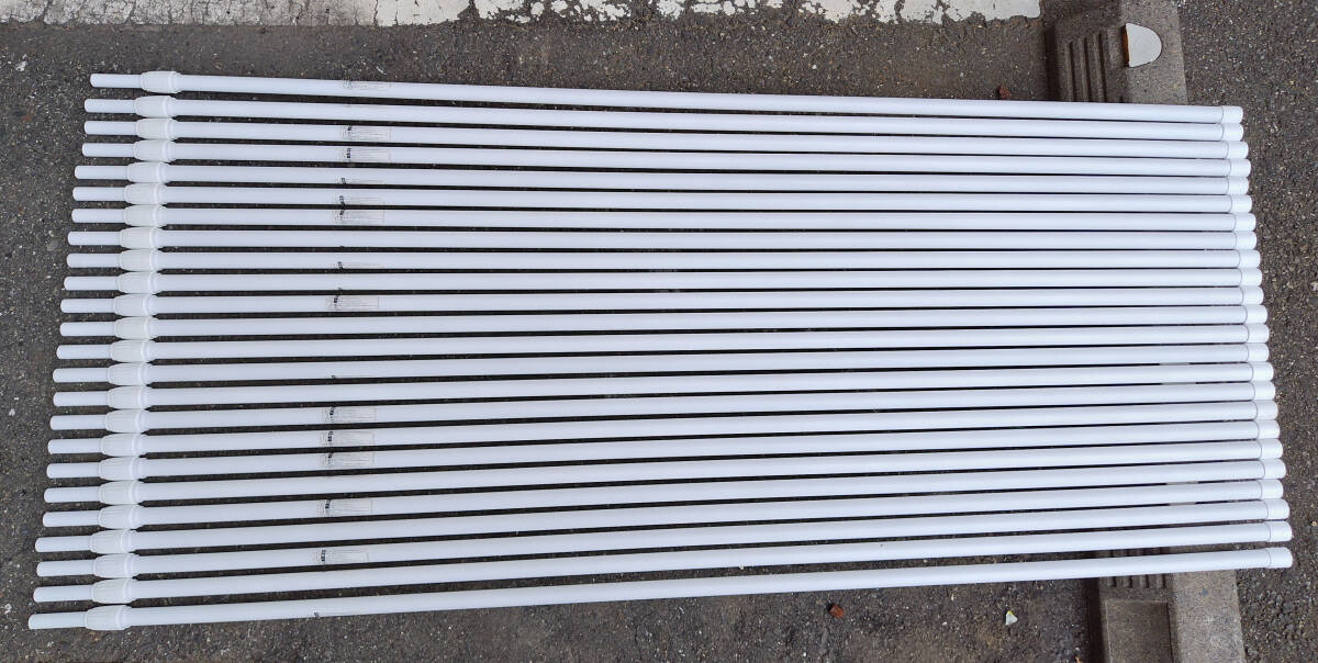 発送地域限定【東京・神奈川一部送料無料】美品 24本セット 2段伸縮3mのぼりポール 3ｍ～720 スウィングバナー専用 エコマルポール 白_画像1