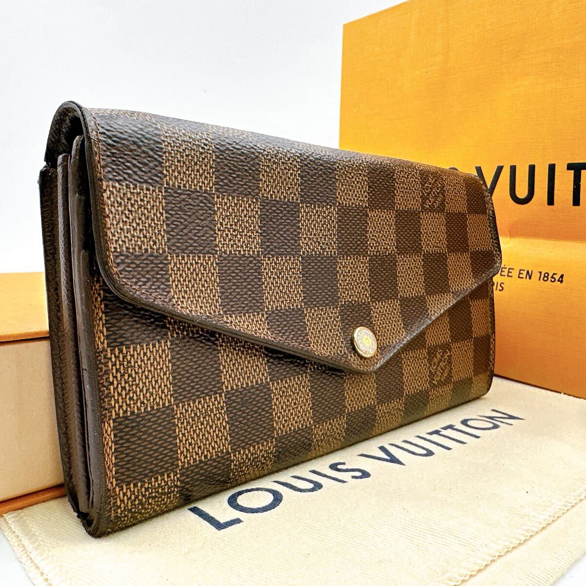 3335【美品】LOUIS VUITTON ルイヴィトン ダミエ ポルトフォイユ サラ 長財布 二つ折り財布 ウォレット N63209/CA4187